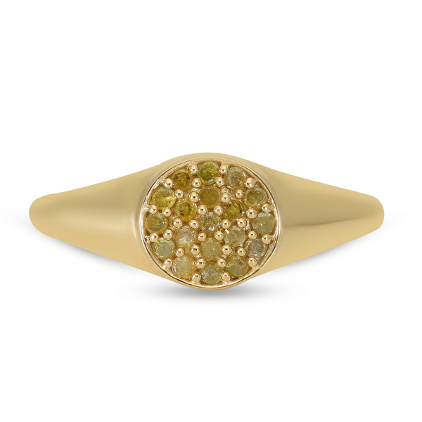 Yellow Diamond Ring in Yellow Gold Overlay Sterling Silver 0.20 Ct.