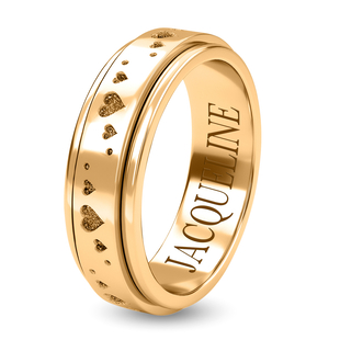Personalised Engravable Rose Gold Overlay Heart Spinner Ring in Silver