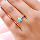 Arizona Sleeping Beauty Turquoise Solitaire Ring in 14K Gold Overlay Sterling Silver
