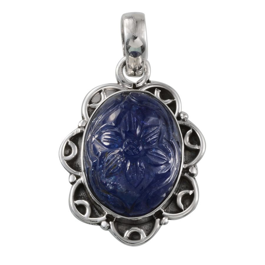 Jewels of India Tanzanite Pendant in Sterling Silver 19.550 Ct.