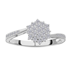 ELANZA Simulated Diamond Ring (Size L) in Platinum Overlay Sterling Silver