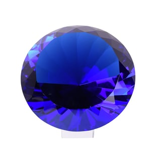 TJC Exclusive Diamond Cut Tanzanite Glass Crystal with Stand (20cms) in a Gift Box-blue