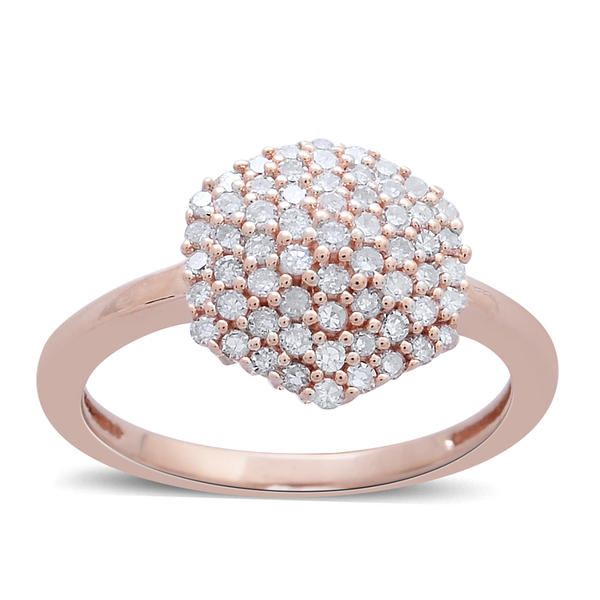 Limited Edition 9K Rose Gold 0.50 Carat Natural Pink Diamond (Rnd) Cluster Ring