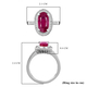African Ruby (FF) and Diamond Ring in Platinum Overlay Sterling Silver 3.31 Ct.