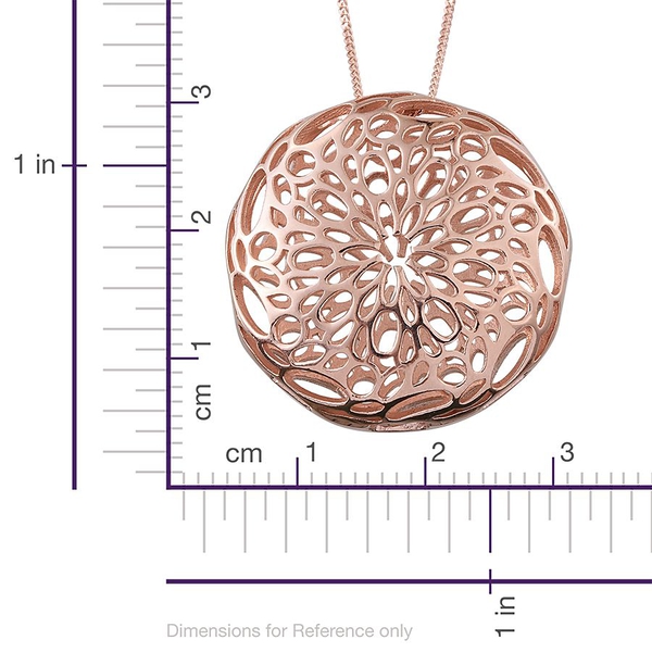Designer Inspired Rose Gold Overlay Sterling Silver Pendant With Chain, Silver wt 7.52 Gms.