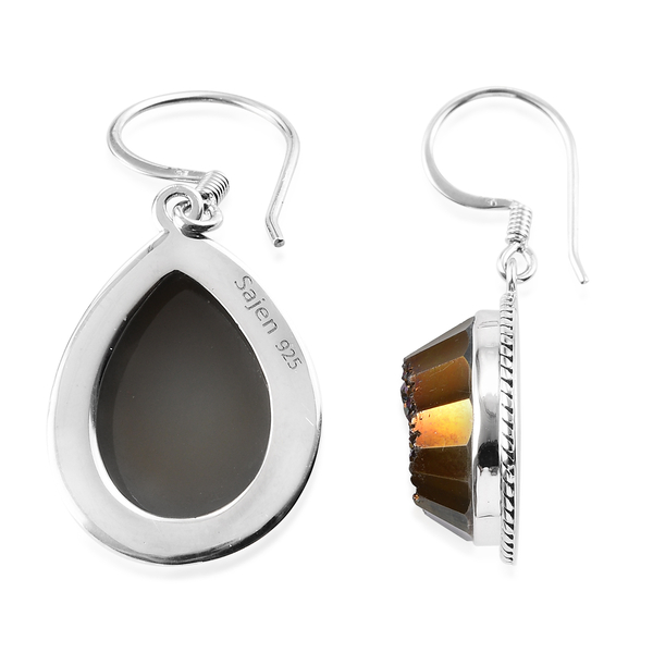 Sajen Silver CULTURAL FLAIR Collection- Agate Hook Earrings in Sterling Silver 14.00 Ct.