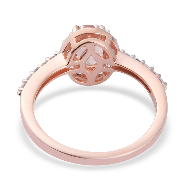 Marropino Morganite and Natural Cambodian Zircon Ring in Rose Gold Overlay Sterling Silver 1.50 Ct.