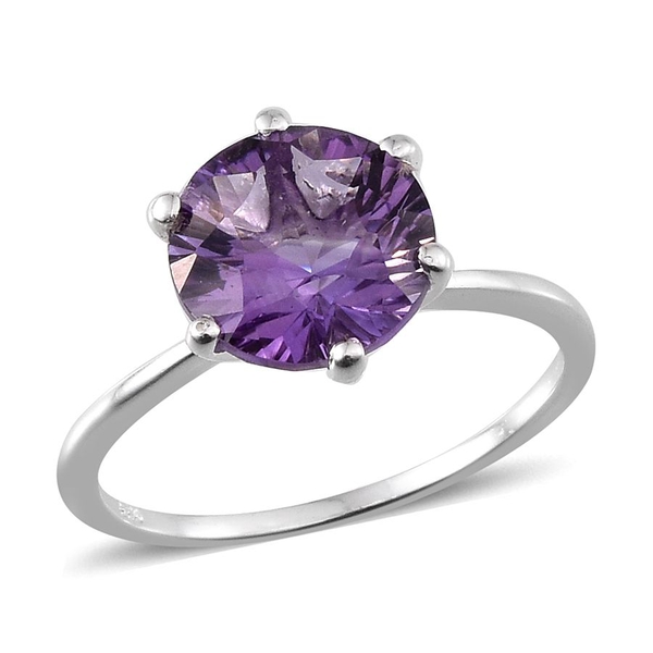 Brazilian Amethyst (Rnd) Solitaire Ring in Sterling Silver 3.250 Ct.