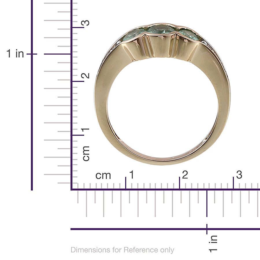 9K Y Gold Boyaca Colombian Emerald (Ovl 1.75 Ct), Diamond Ring 1.900 Ct.