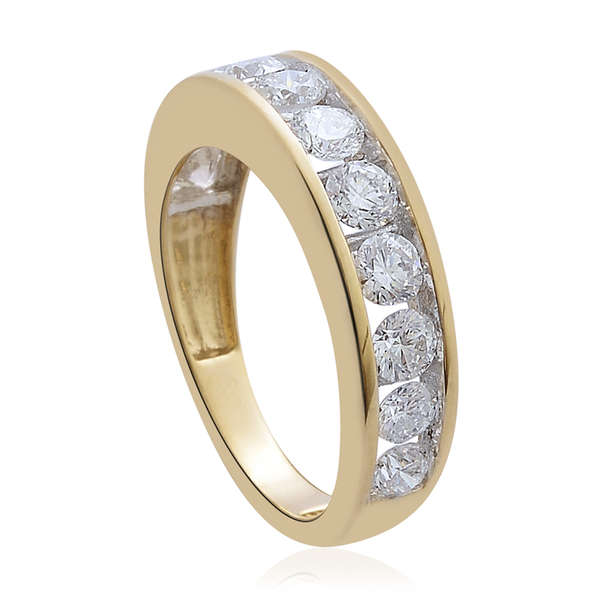 ILIANA 18K Y Gold SGL Certified Diamond (Rnd) (SI/G-H) Half Eternity Band Ring 1.500 Ct.