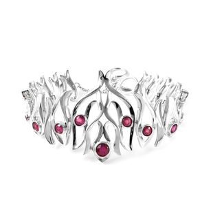 LucyQ Flame Collection - Cabo Delgado Ruby (FF) Bracelet (Size 8) in Rhodium Overlay Sterling Silver