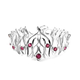 LucyQ Flame Collection - African Ruby (FF) Bracelet (Size 8) in Rhodium Overlay Sterling Silver 3.88