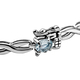 Santa Teresa Aquamarine Bracelet (Size 7.5) in Rhodium Overlay Sterling Silver 4.00 Ct