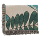 100% Cotton Jacquard Woven Tropical Leaf Print Throw with Fringes (Size 155x125 Cm) - Green
