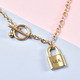 Personalised Engravable Gold Tone Love Lock Necklace in Stainless Steel, Size 17"