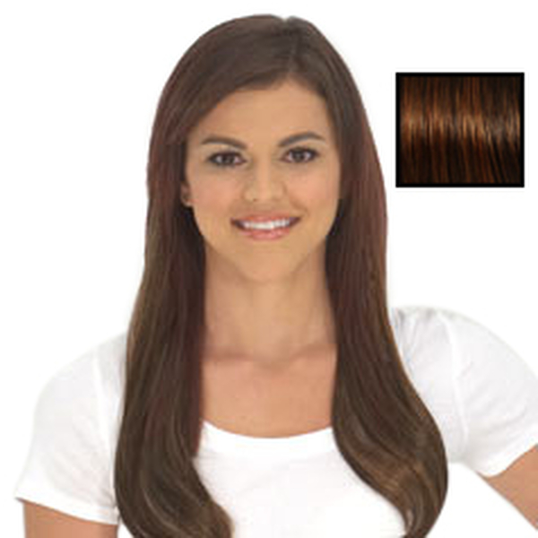 SECRET EXTENSIONS-Virtually Invisible Headband in Medium Red Brown Color