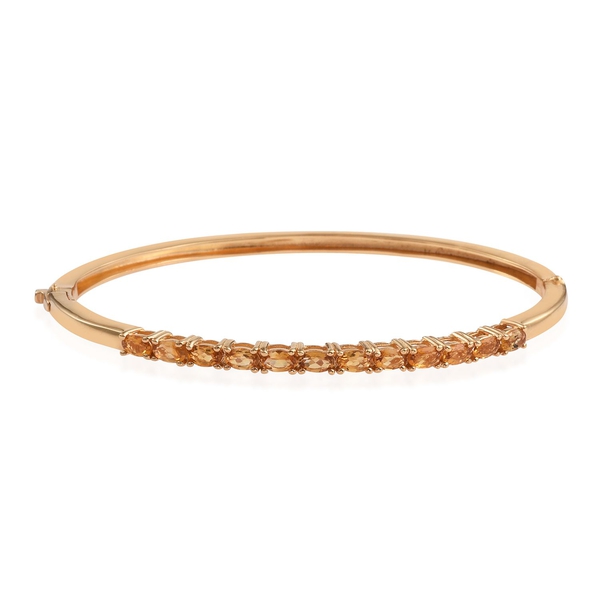Citrine (Ovl) Bangle (Size 7.5) in ION Plated 18K Yellow Gold Bond 2.750 Ct.