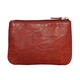 Assots London Mary 100% Genuine Leather Zip Top Coin Purse in Red (Size 12.5x8.5cm)