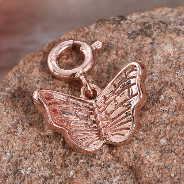 Rose Gold Overlay Sterling Silver Butterfly Charm