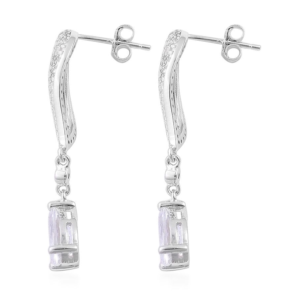 ELANZA AAA Simulated White Diamond Earrings (with Push Back) in Rhodium ...