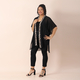 JOVIE Chiffon Kimono with Leopard Printed Border (Size 80X85 cm) - Black
