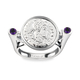 GP Amethyst and Blue Sapphire Ring in Sterling Silver, Silver Wt. 6.60 Gms