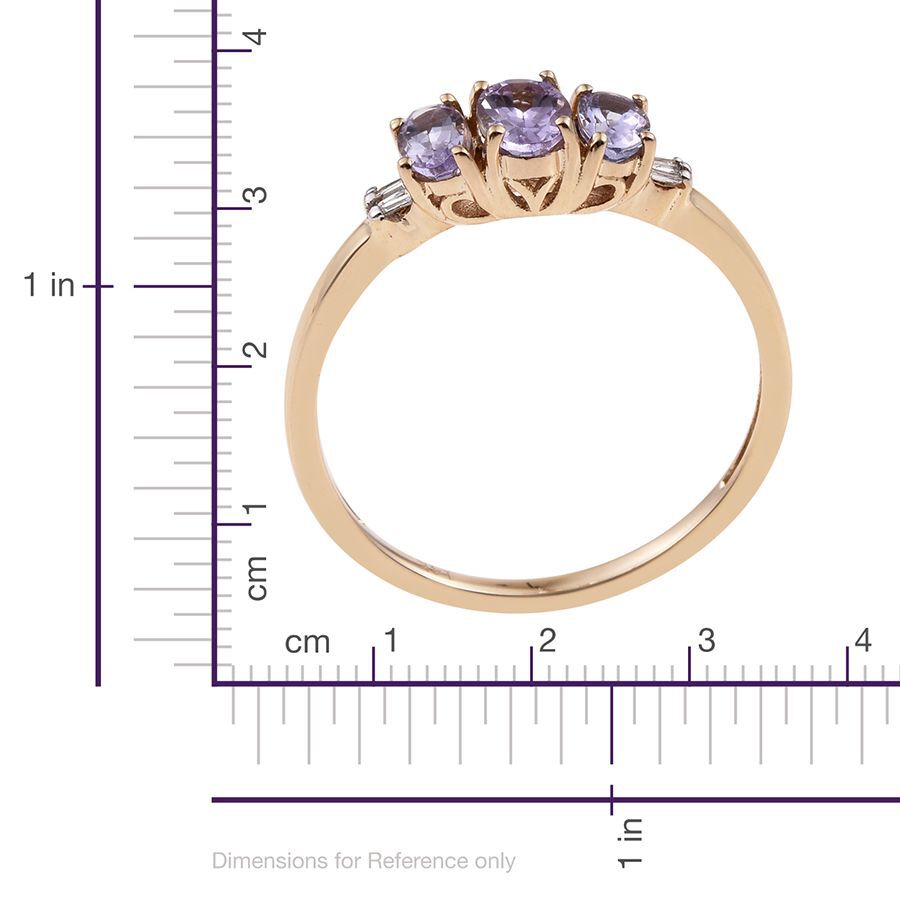 14K Y Gold Rare Natural Pink Tanzanite (Ovl 0.50 Ct), Diamond Ring 1.030 Ct.