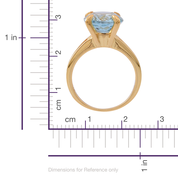 Sky Blue Topaz (Ovl) Solitaire Ring in 14K Gold Overlay Sterling Silver 6.000 Ct.