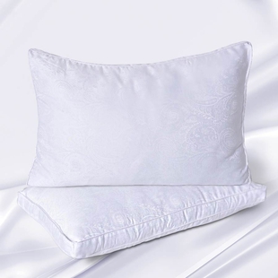 Serenity Night - Set of 2 - Mulberry Silk and Faux Down Pillows with 5 cm Gusset and Jacquard Cover 