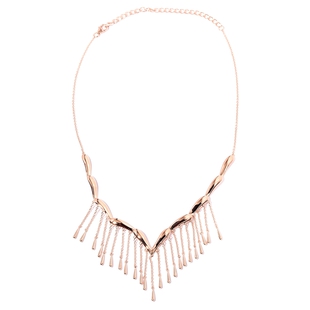 LucyQ Rain Faishion Necklace in Rose Gold Plated Silver 22.11 Grams 16 with 4 Inch Extender