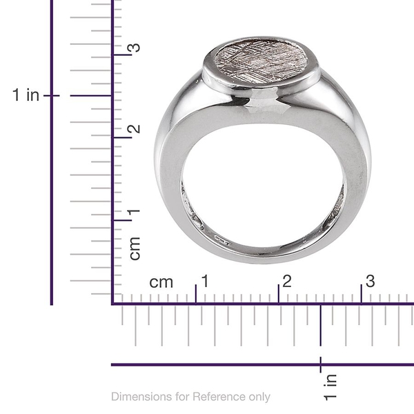 Meteorite (Ovl) Solitaire Ring in Platinum Overlay Sterling Silver 9.250 Ct.