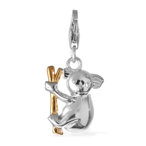Platinum and Yellow Gold Overlay Sterling Silver Cute Baby Koala Charm