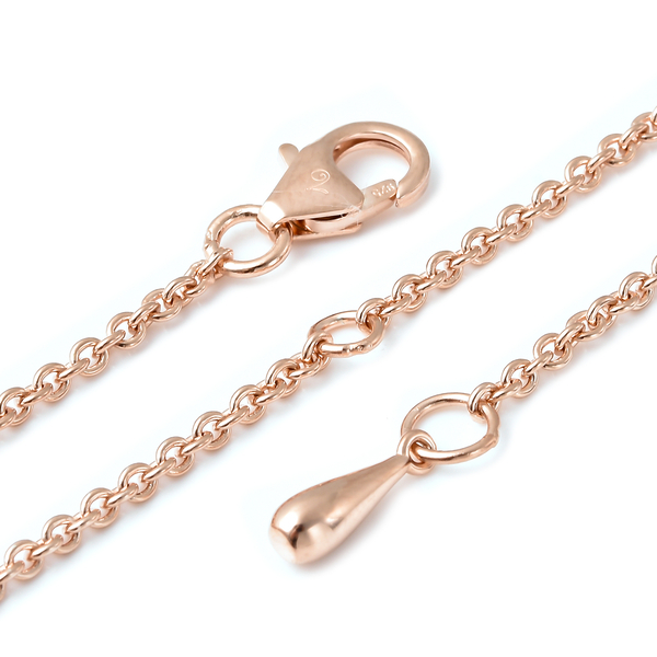 LucyQ Tear Collection - 2 in 1 Rose Gold Overlay Sterling Silver Necklace (Size 18/24/26), Silver Wt. 19.50 Gms
