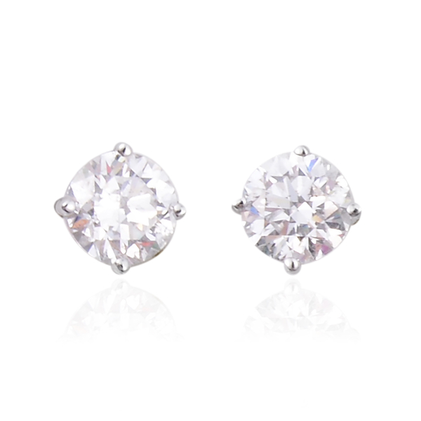 New York Close Out - ILIANA 18K White Gold AGI Certified Diamond (SI/ G-H) (Rnd) Stud Earrings (with