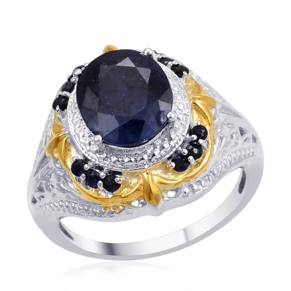 Designer Collection Diffused Blue Sapphire (Ovl 4.50 Ct), Kanchanaburi Blue Sapphire Ring in 14K YG 