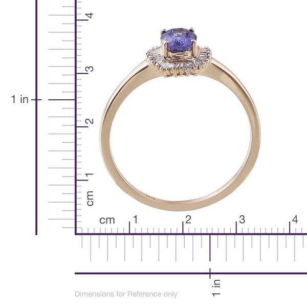 9K Y Gold Tanzanite (Ovl 0.80 Ct), Diamond Ring 1.000 Ct.