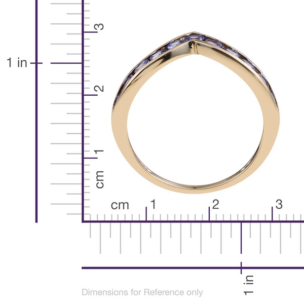 9K Y Gold AA Tanzanite (Rnd) Wishbone Ring 1.000 Ct.