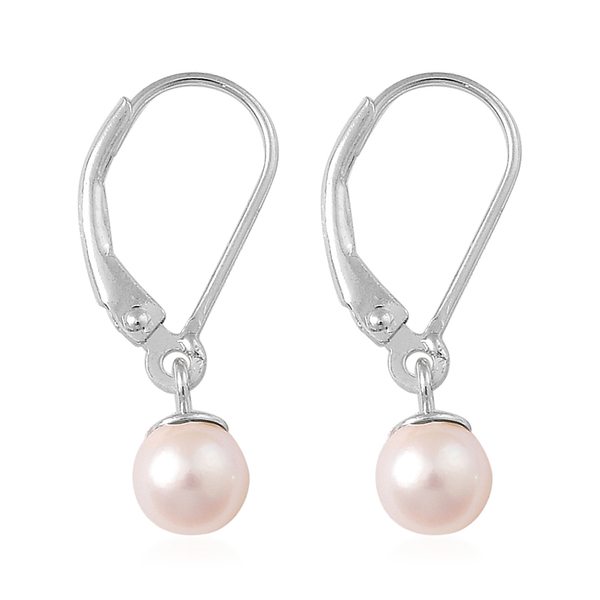 AAA Japanese Akoya Pearl Lever Back Earrings in Platinum Overlay Sterling Silver 2.500 Ct.