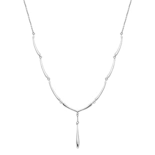 LUCYQ Drip Collection - Rhodium Overlay Sterling Silver Necklace (Size 16/18/20) with Lobster Clasp,
