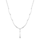 LUCYQ Drip Collection - Rhodium Overlay Sterling Silver Necklace (Size 16/18/20) with Lobster Clasp,