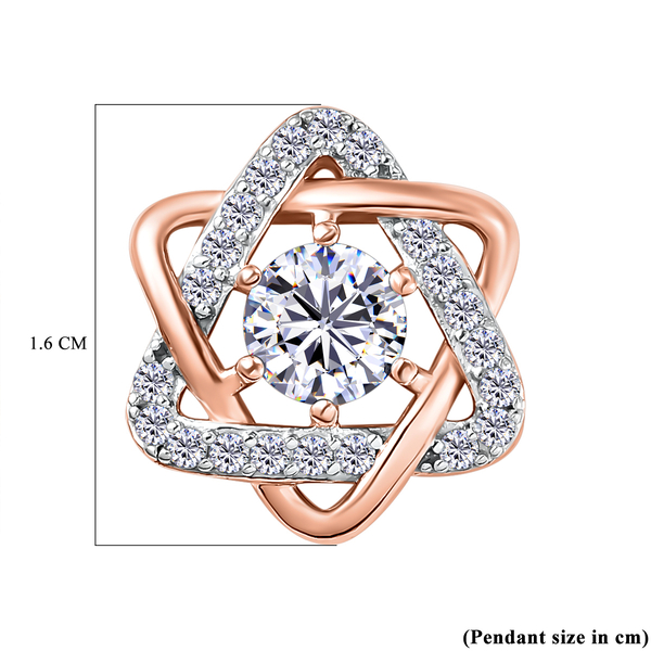 Moissanite  Fancy Pendant in Rose Gold Sterling Silver  1.071  Ct.