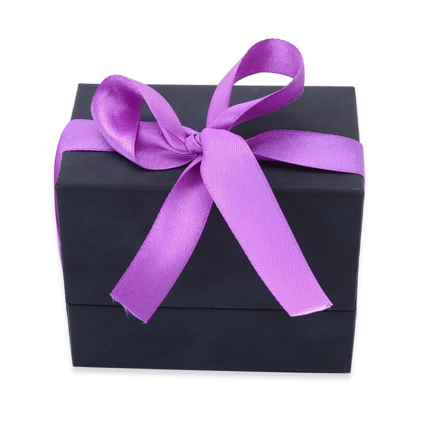 Luxury Black Watch and Bangle Gift Box With Purple Ribbon [10x6.2x8.4cm]