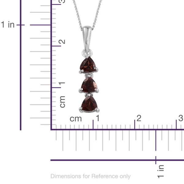 AA Mocha Zircon (Trl) Trilogy Pendant With Chain in Platinum Overlay Sterling Silver 1.150 Ct.