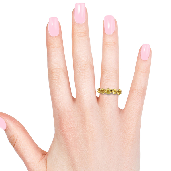 ILIANA 18K Yellow Gold AAA Yellow Sapphire (Rnd), Diamond (SI / G-H) Ring 2.60 Ct.