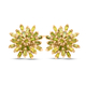 Yellow Diamond Slowflake Stud Earrings with Push Back in Platinum Overlay Sterling Silver 0.35 Ct.