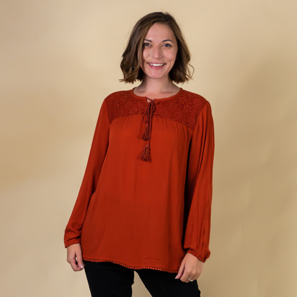 TAMSY 100% Viscose Top (Size 22) - Red
