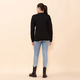 100% Cotton Fleece Knit Sweatshirt (Size S) - Black