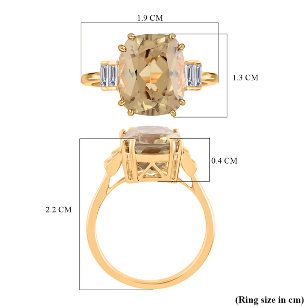 Certified and Appraised ILIANA 18K Yellow Gold AAA Turkizite, Diamond (G-H, SI) (0.20 cts) Ring (Size 6.0) (3.25 g) 5.10 ctw