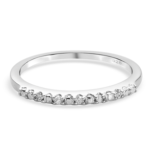 Diamond Half Eternity Ring in Platinum Overlay Sterling Silver