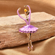 Ballerina Enamelled Brooch in Gold Tone